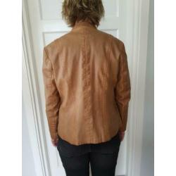 Mooi cognac kleurige "leren" jack maat 38 Merk Canda Premium