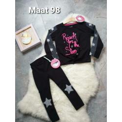 Maat 98 NIEUWE Meisjes Top met Legging setje BIRDS