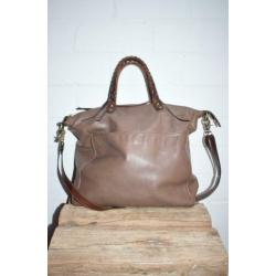 ABRO - Prachtige leren tas incl. afneembaar hengsel - IZGST
