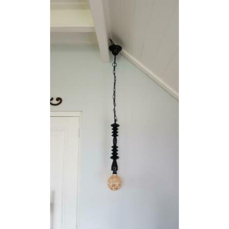 Donkergroene hanglamp - pendellamp met bollamp