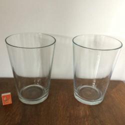 2 grote glazen ronde bloemenvazen bloemvaas bloem vaas glas