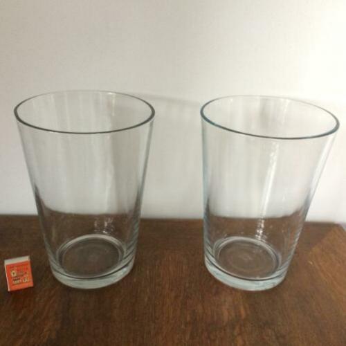 2 grote glazen ronde bloemenvazen bloemvaas bloem vaas glas