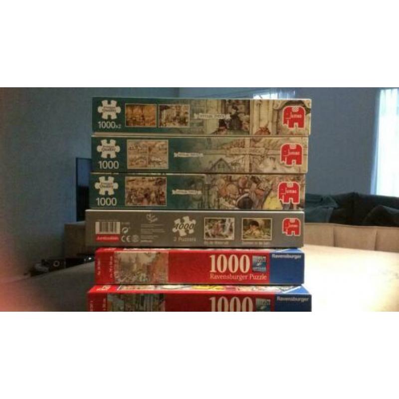 Partij puzzels Anton Pieck Ot en Sien Flerouse enz