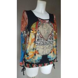 top Save the Queen - zijde - kant - mooie print - M/L/XL