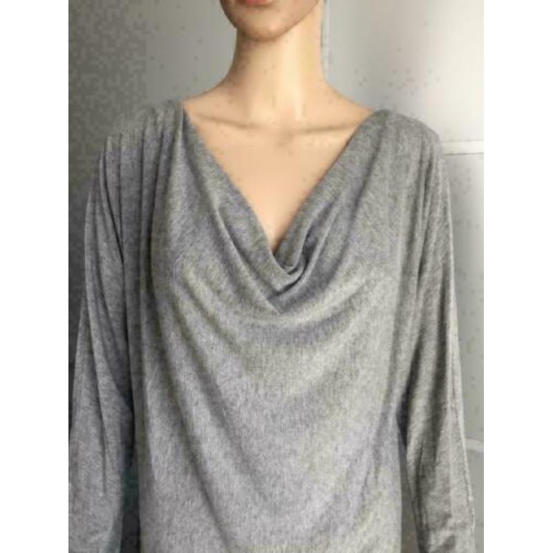 C1109 EXPRESSO maat 42=L grijs jurkje jurk tuniek lang top