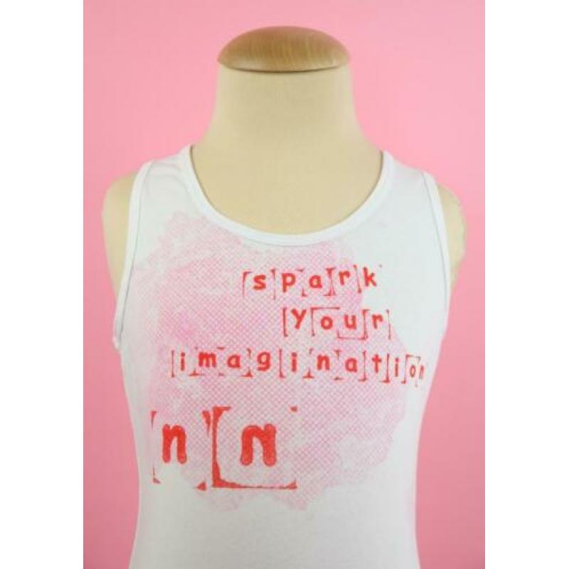 zgan NONO shirt racerback top wit / rood maat 116