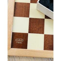 Homas dambord en damstenen (wedstrijd bord orgineel)