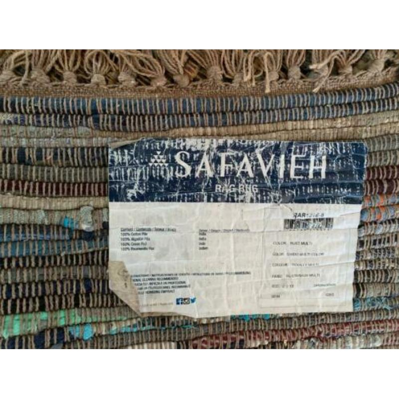 Vloerkleed, grijs, blauw, Savafieh, katoen