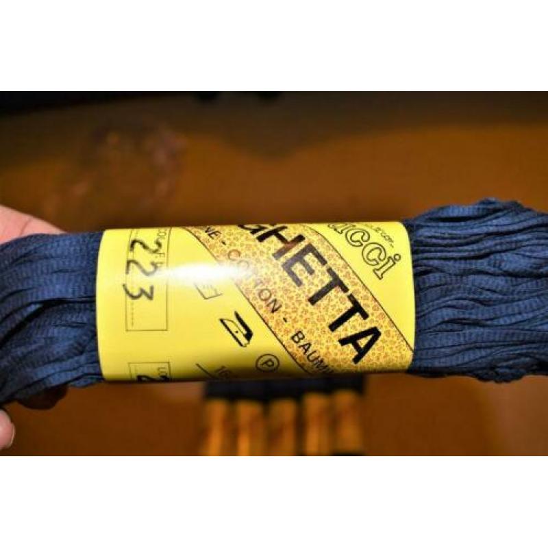 haak en brei katoen 100% spighetta donkerblauw 6 bollen