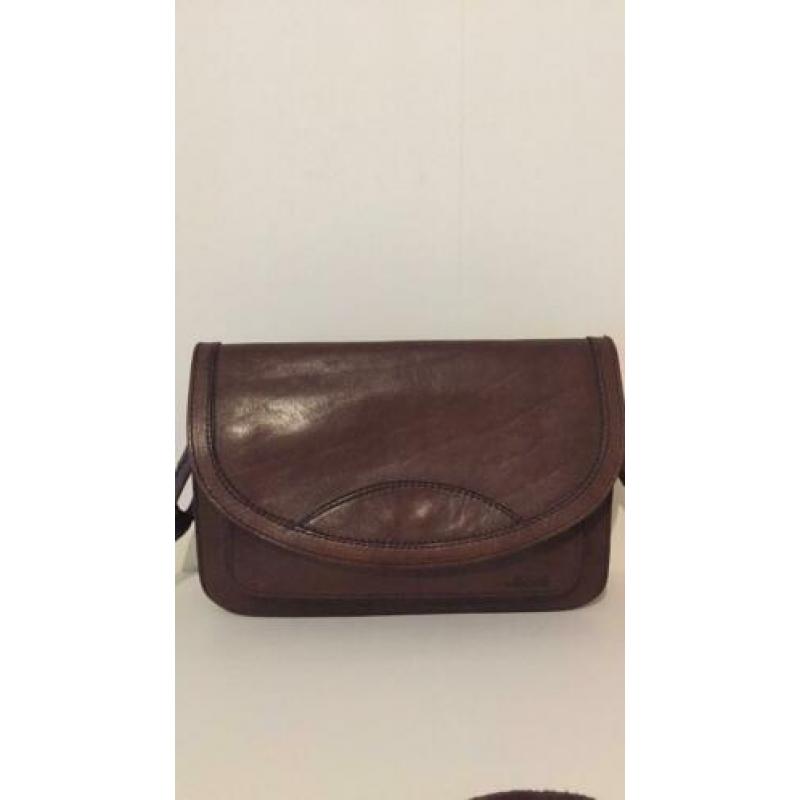 Vintage leren tasje schoudertas