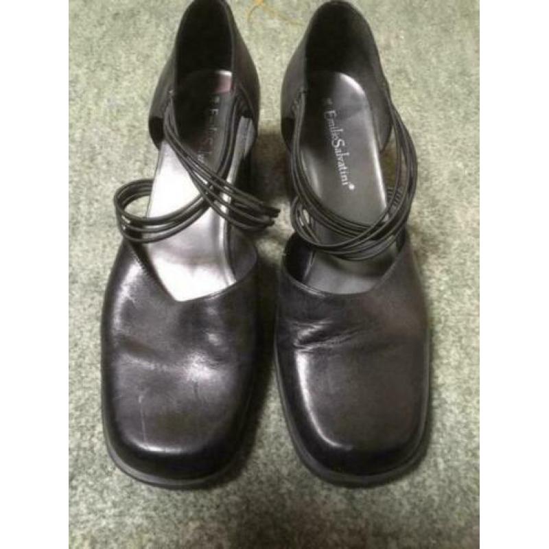 Emilio Salvatini sandalen, kleine hak, zwart, dames, schoen