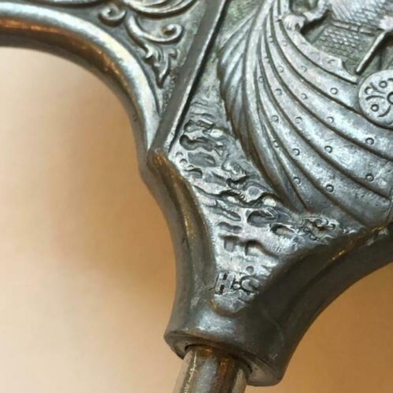 HS Konge tinn Norway pewter: tinnen kurkentrekker viking