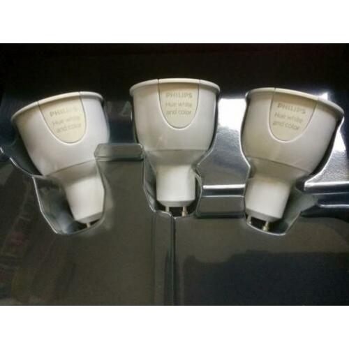 3 Philips Hue White and Color Ambiance lampen GU10 - Nieuw