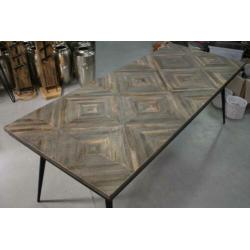 Prachtige eettafel Rhombic BePureHome hout metaal 220 x 90