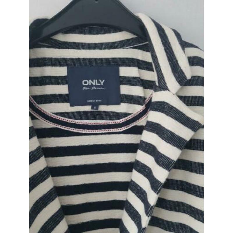 Only blazer Donkerblauw wit gestreept maat S 36 zara colbert