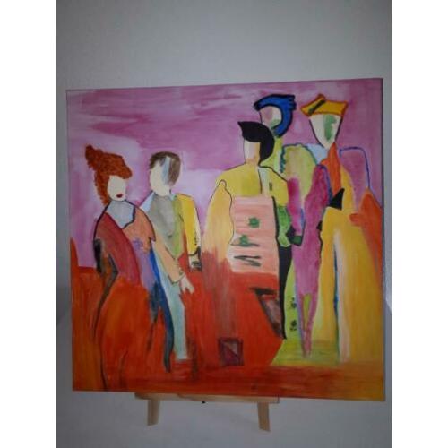Nieuw abstract figuratief doek 50x50