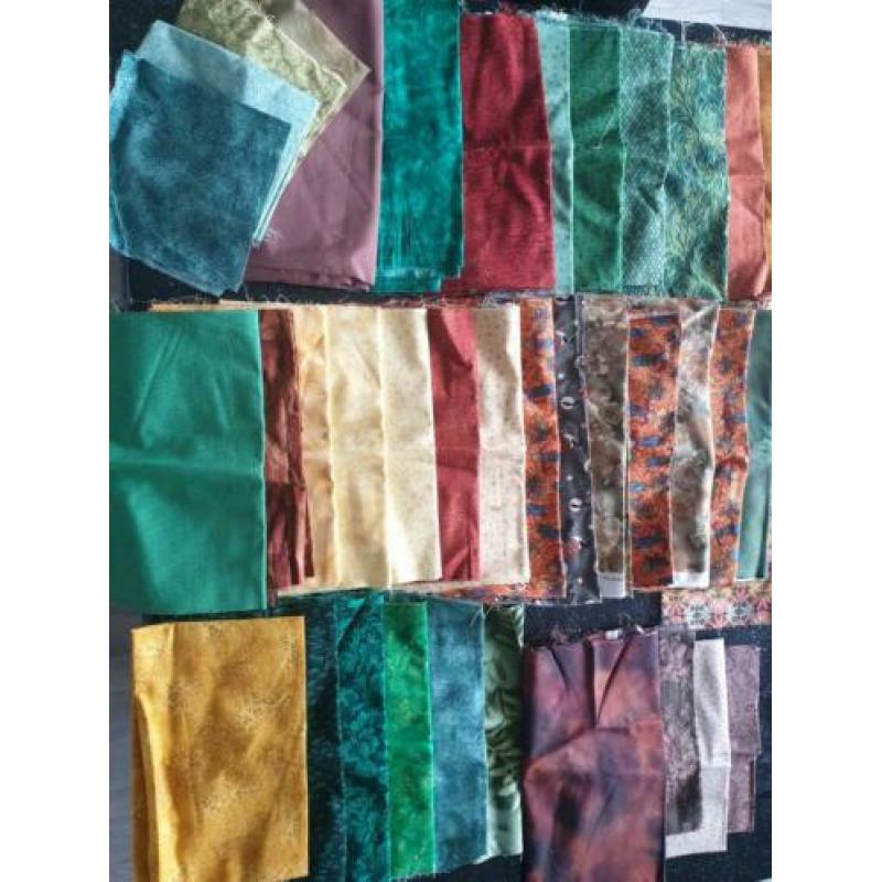 Partij 6 met nieuwe quiltstoffen.Reststoffen gratis mee