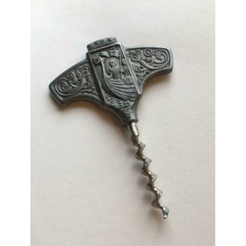 HS Konge tinn Norway pewter: tinnen kurkentrekker viking