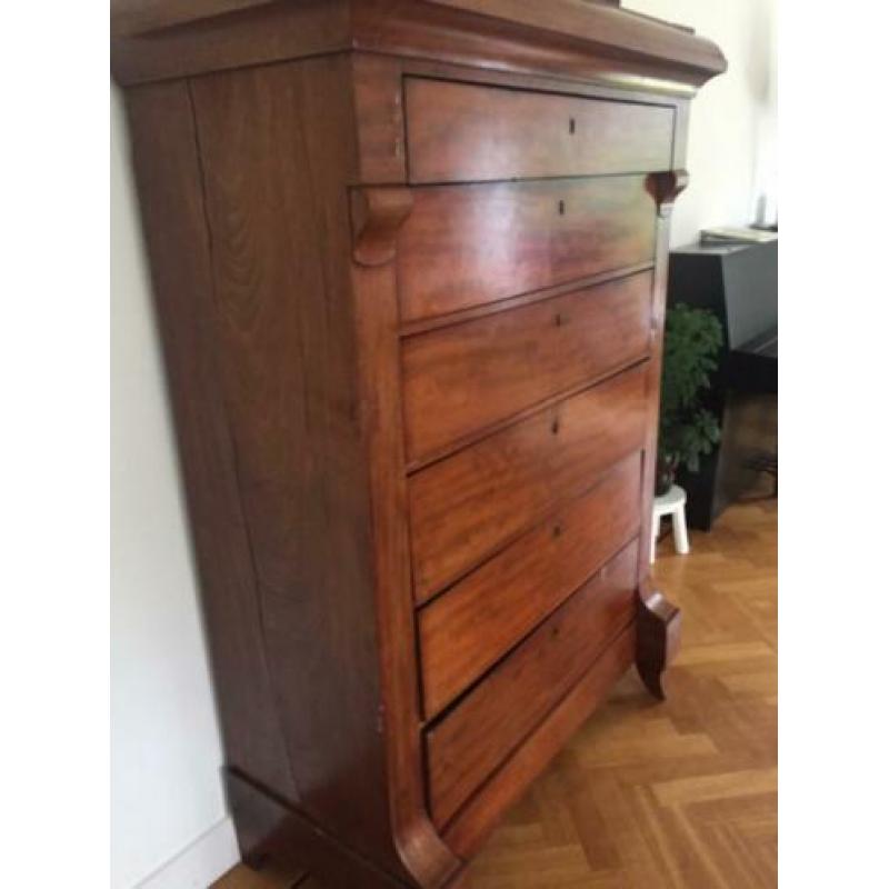 Houten kast 7 lades vintage
