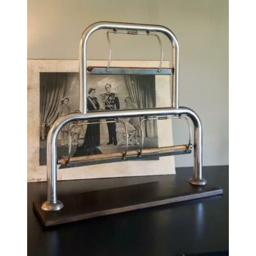 Dubbele chromen Winkel toonbank papierrolhouder jaren '50