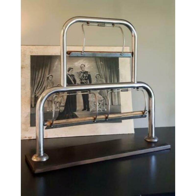 Dubbele chromen Winkel toonbank papierrolhouder jaren '50