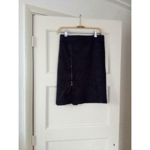 Initia rok, voelt als suède leer, diep donkerblauw, 40/42