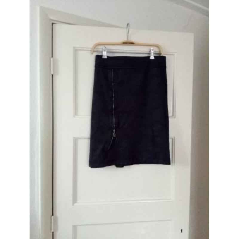Initia rok, voelt als suède leer, diep donkerblauw, 40/42