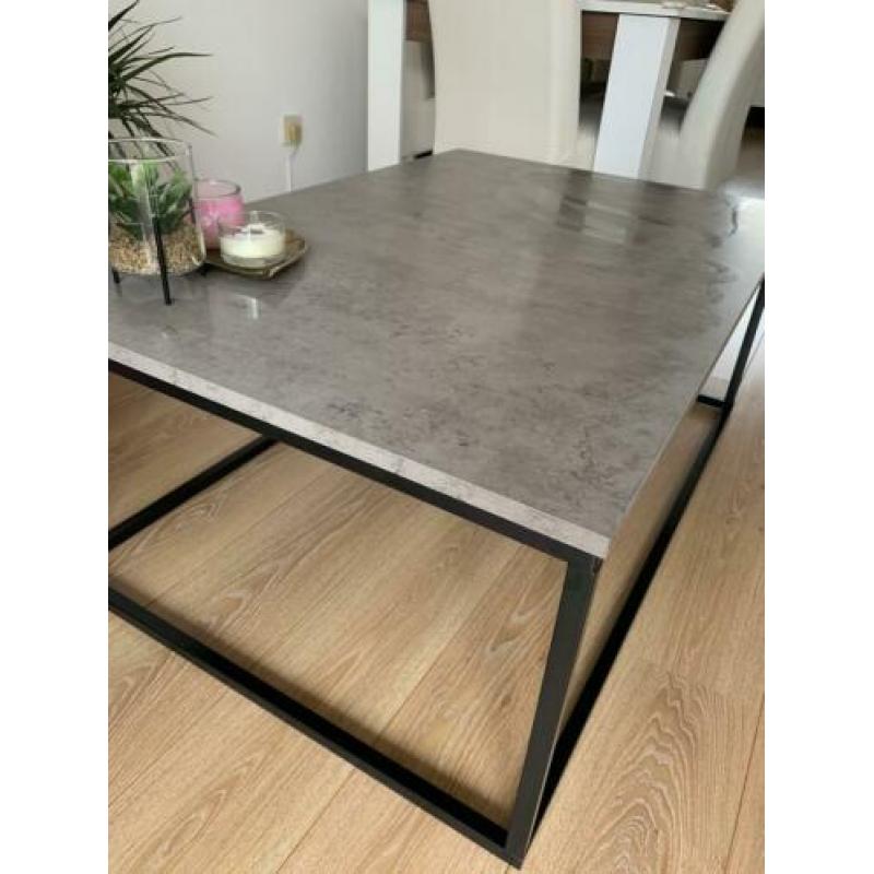 Salontafel beton-look en zwart