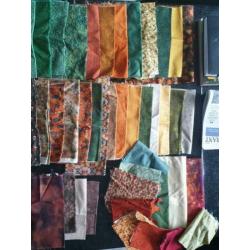 Partij 6 met nieuwe quiltstoffen.Reststoffen gratis mee
