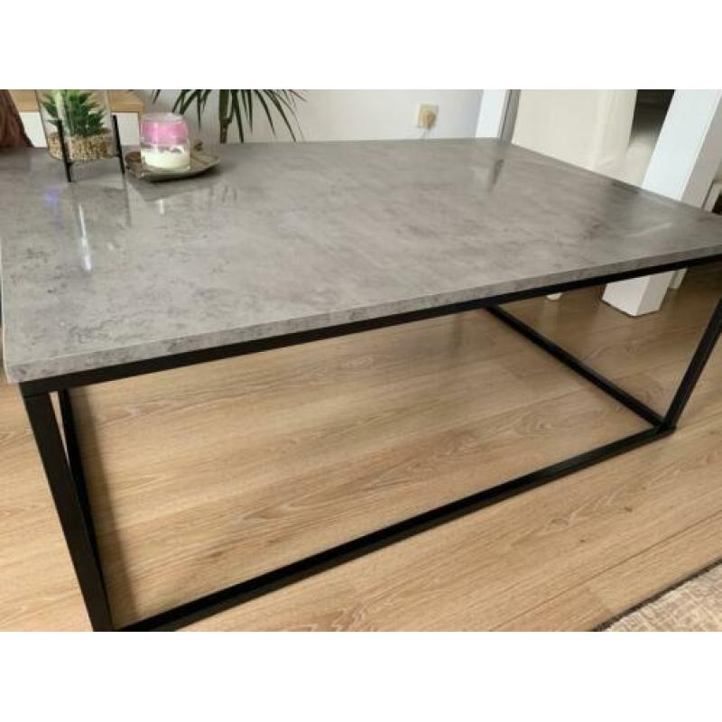 Salontafel beton-look en zwart