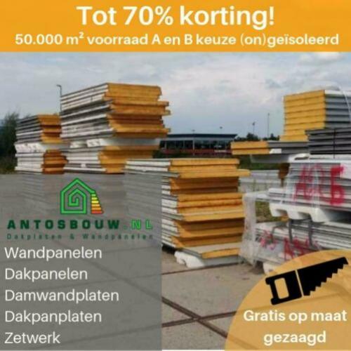 Opruimactie! Sandwichpanelen (wandpanelen) vanaf €6 per m²