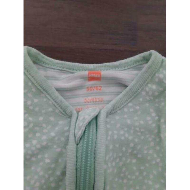 2 x newborn slaapzak Hema mintgroen maat 50 - 62 TOG 1,0-1,4
