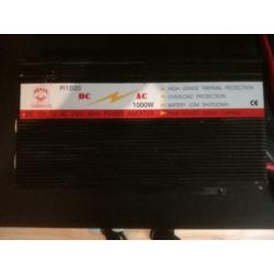 Omvormer 1000 watt met accu