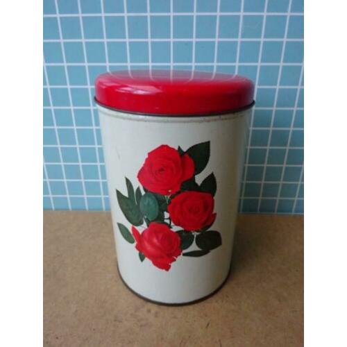 Vintage Tomado blikken doos met rozen