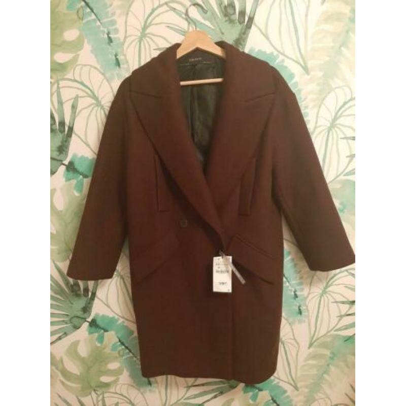 Zara mantel nieuw xs aubergine