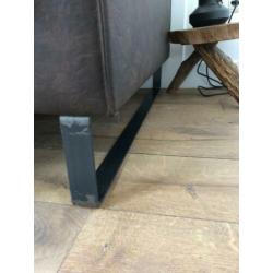 Driezits bank bruin leder