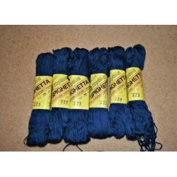haak en brei katoen 100% spighetta donkerblauw 6 bollen