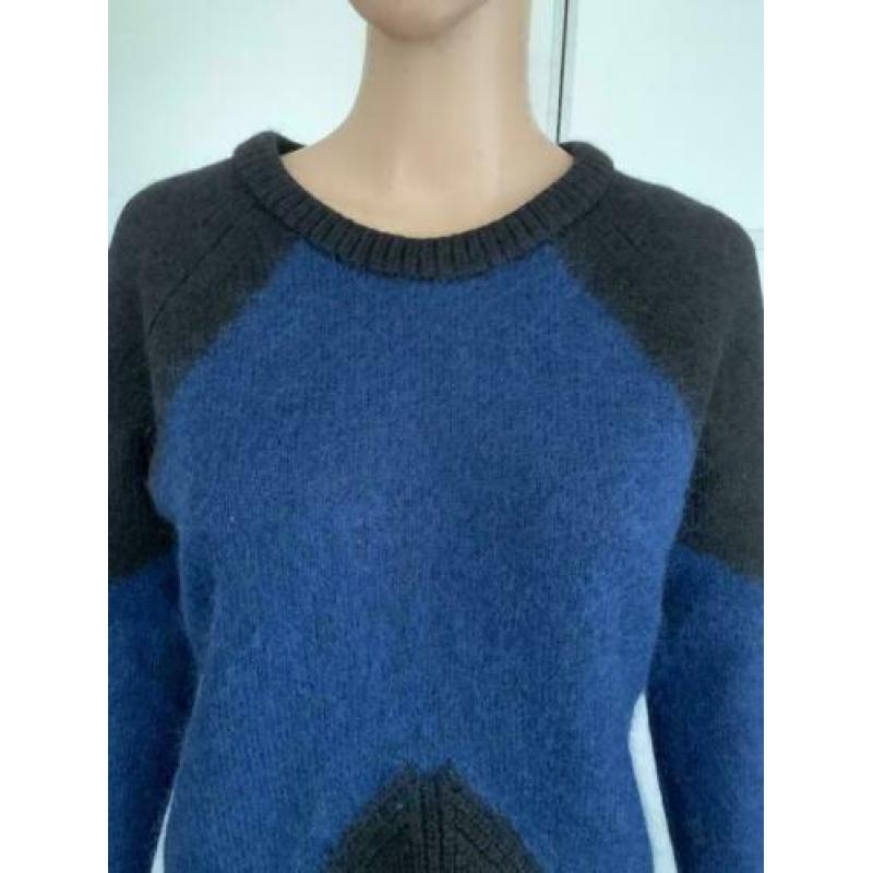 D1133 STILLS maat M=38/40 gebreide wollen trui blauw