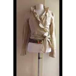 Josephine & Co 40 by Purdey wikkel overslag blouse beige