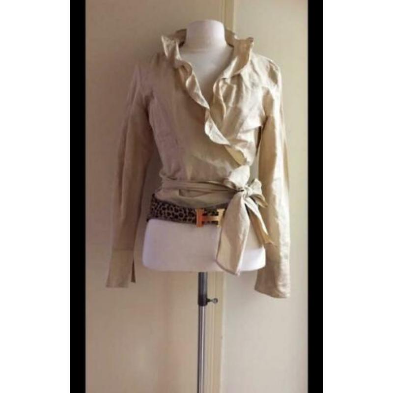 Josephine & Co 40 by Purdey wikkel overslag blouse beige