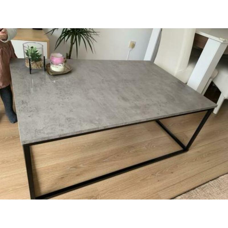 Salontafel beton-look en zwart