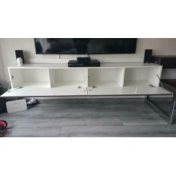 Zwevend Hoogglans Grijs TV meubel 200x38x30 cm 4 vakken