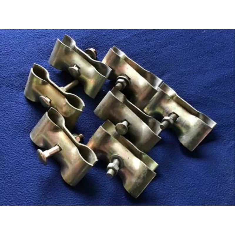 Bouwhekklemmen 7 stuks (zo goed als nieuw) afm. 13x5,5cm