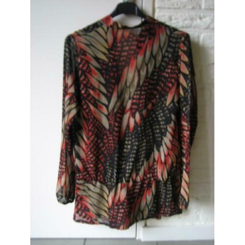 Zeer aparte voile tuniek-blouse DI LOREN 36-38 Snazzeys