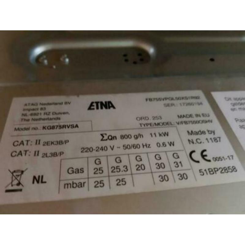 Keurige Etna inbouw gaskookplaat 75cm