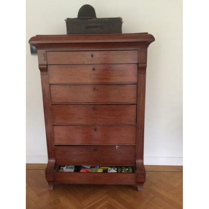 Houten kast 7 lades vintage