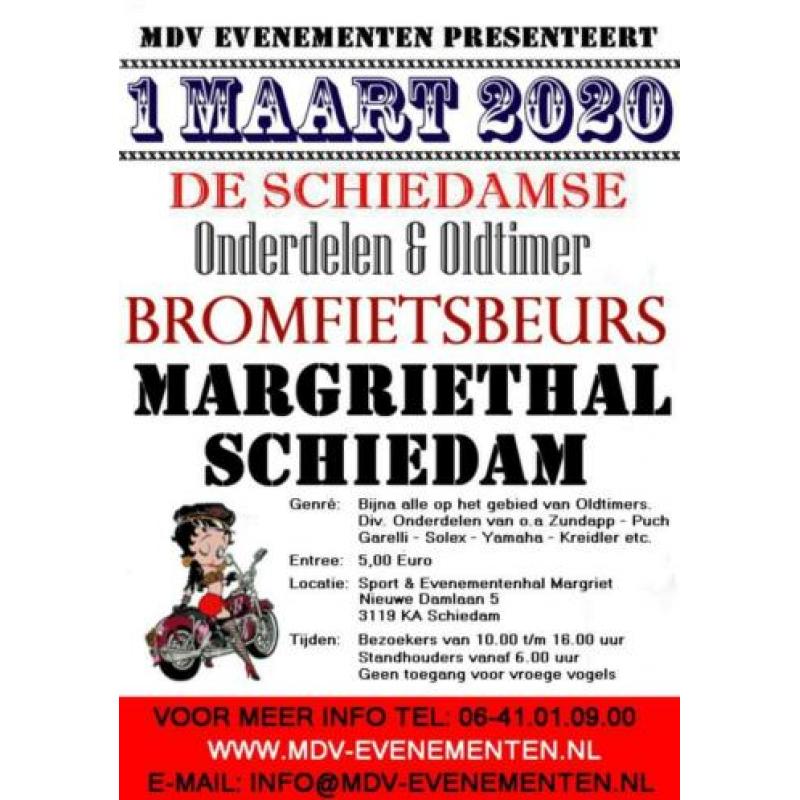 a.s zondag beurs Schiedam div. bromfiets onderdelen te koop
