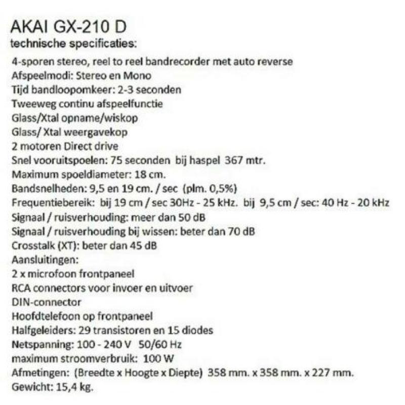 AKAI GX 210D tapedeck