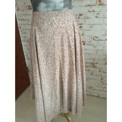 Rood/beige lange rok van H&M maat 40