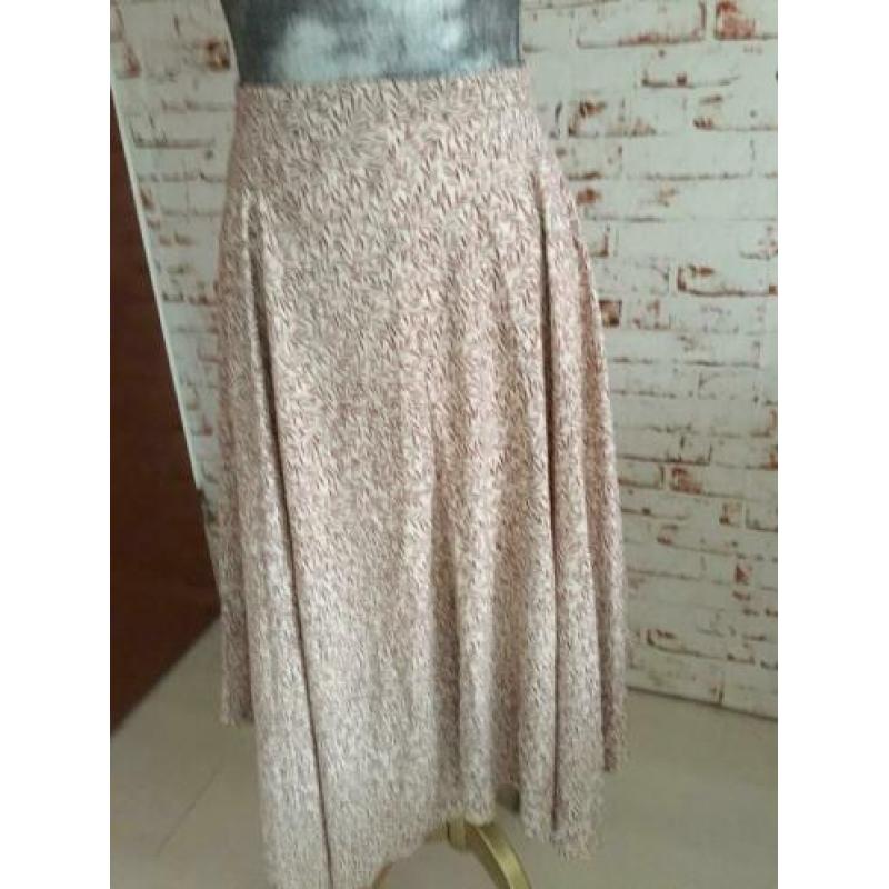 Rood/beige lange rok van H&M maat 40